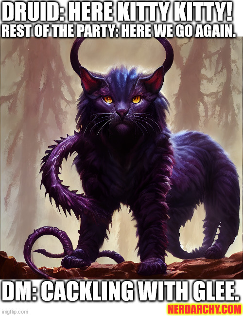 AI generated eldritch infused cat with horns and tentacles.