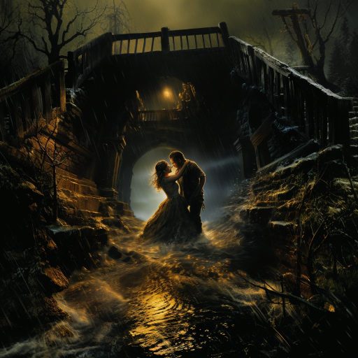 Romantic Tryst Under a Bridge in the Moonlight in a D&D Session