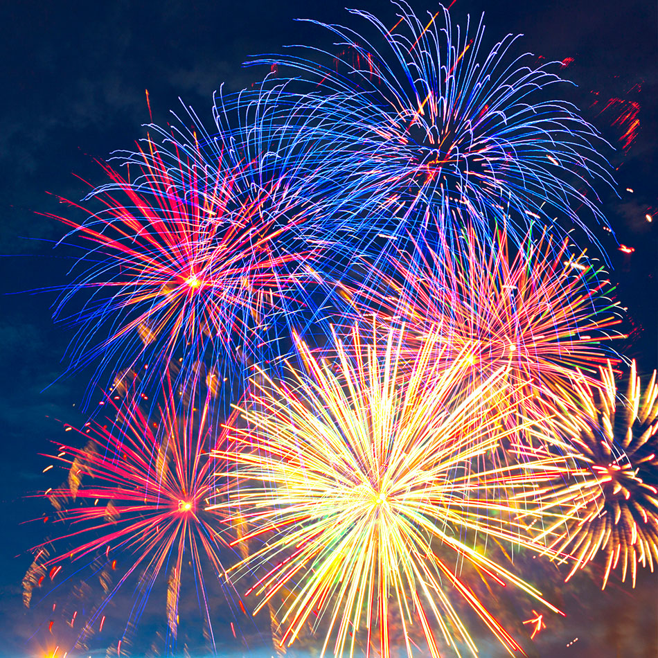 Colorful display of fireworks